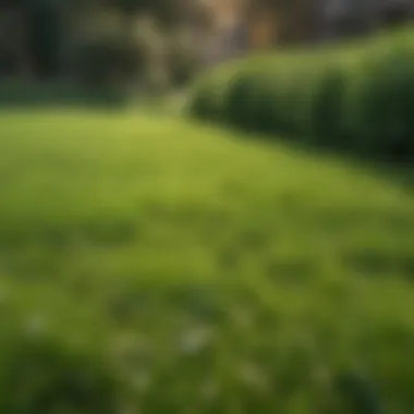 Vibrant Green Lawn Post-Fertilization Vibrant green lawn with fertilization treatment