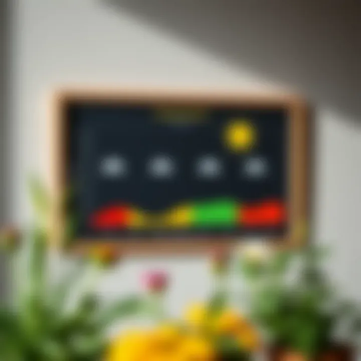 A weather chart displaying seasonal climate variations relevant for gardening