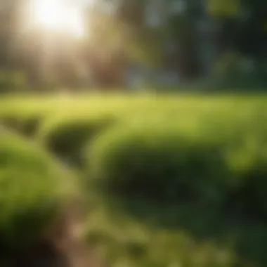 Lush Green Lawn Under Sunlight Lush green lawn under sunlight