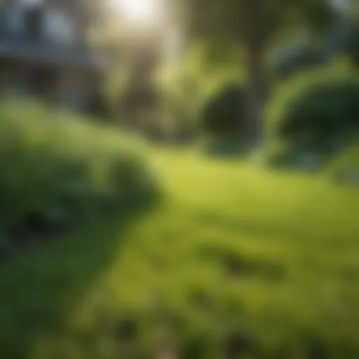 Vibrant green lawn in Michigan during spring