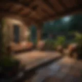 Cozy backyard room designed with natural materials