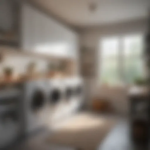 Modern laundry room layout showcasing efficient design and organization.