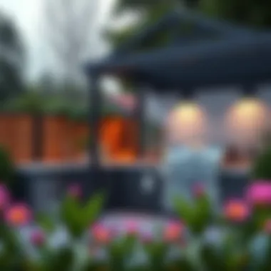 Well-organized layout for an outdoor BBQ area