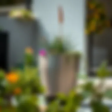 Modern metal planter with sleek design