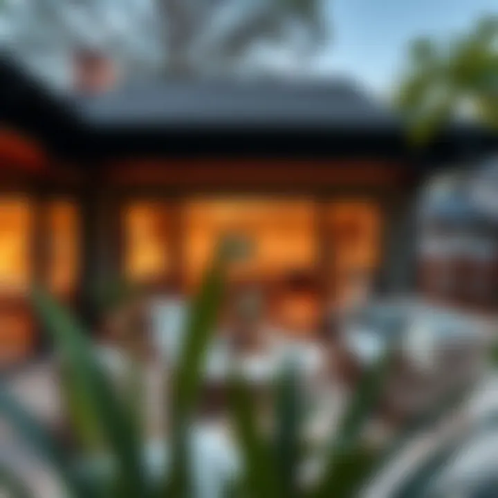 A stylish outdoor view showcasing both room types in a home setting