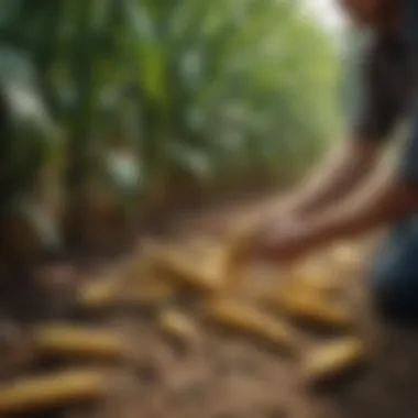 Harvest Time: Collecting Your Bounty Harvesting ripe corn ears
