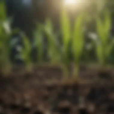 Healthy Sprouts: The First Signs of Growth Sprouting corn plants in a garden