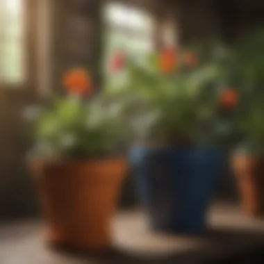 Flowering Plants for Container Gardening Colorful flowering plants in decorative containers