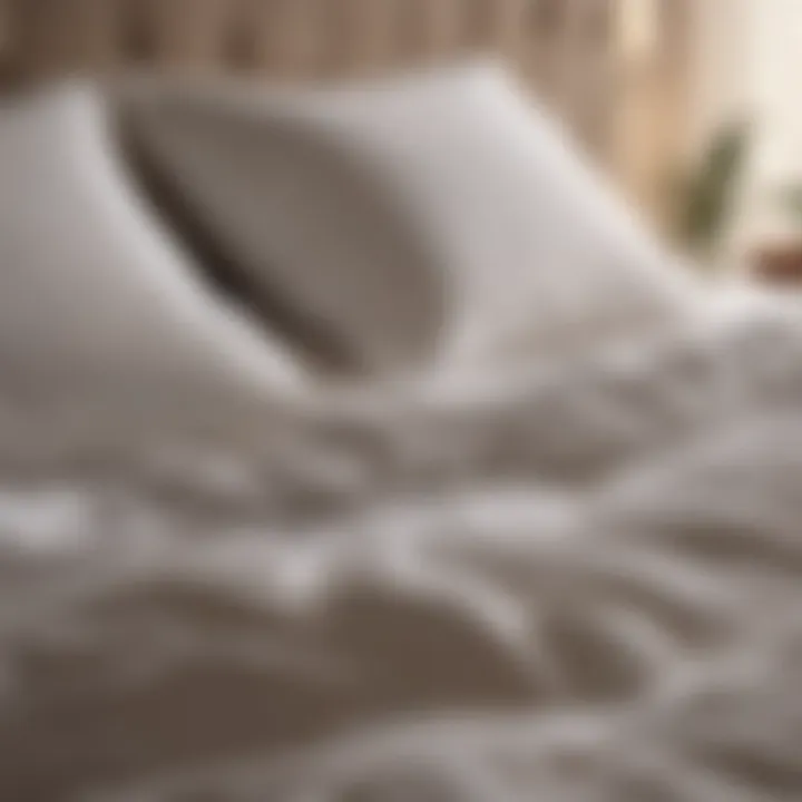 Close-up of plush bed materials emphasizing softness