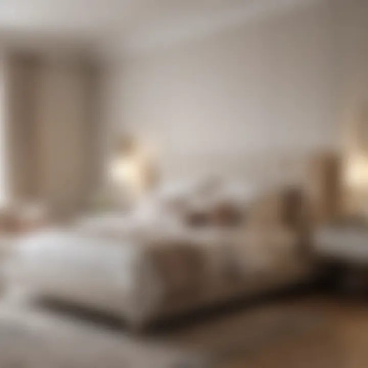 Elegant bedroom showcasing soft neutral shades