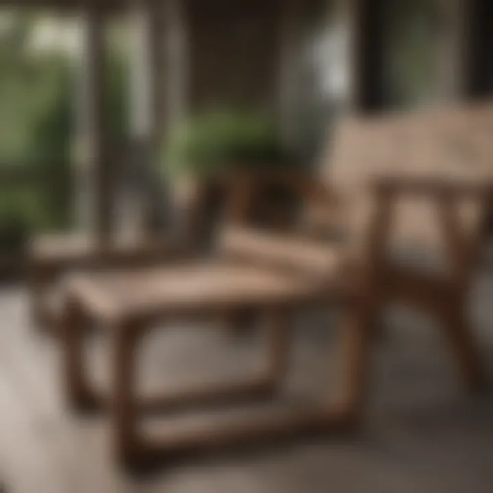 Innovative recycled composite furniture set on a porch