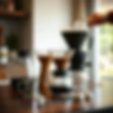 An elegant pour over coffee setup showcasing equipment