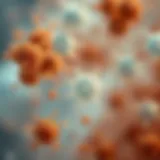 Mildew spores under a microscope