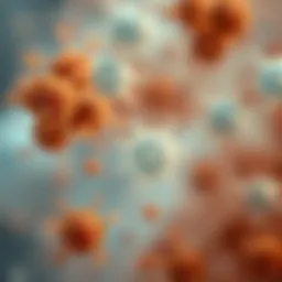 Mildew spores under a microscope