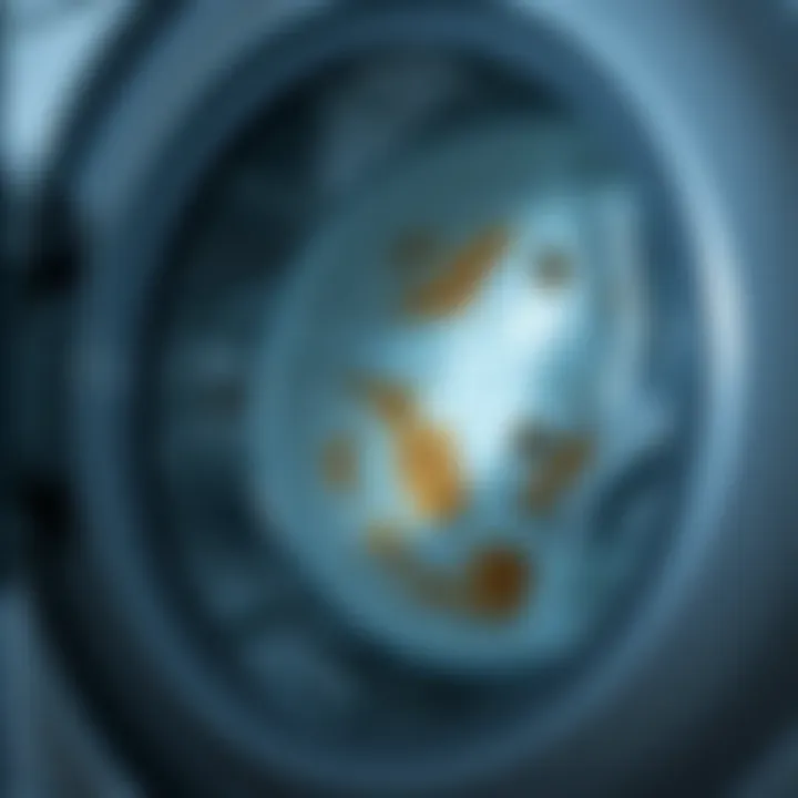 Interior of a washing machine showing mildew