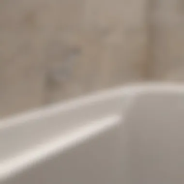 Newly applied caulk in a bathtub corner with a smooth finish