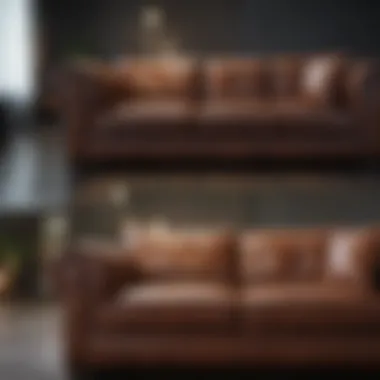 Transformation of Leather Sofa Before and after comparison of a sanitized leather sofa.