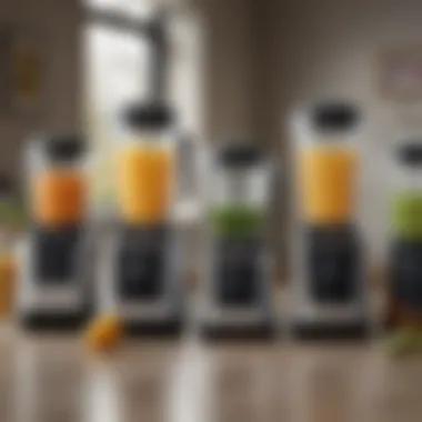 Various types of blenders laid out for comparison.