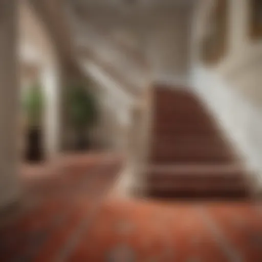 Luxurious Berber carpet displayed on a staircase