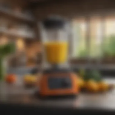 Powerful Blender Features A powerful blender showcasing its sleek design and multiple settings