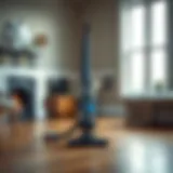 A sleek upright vacuum designed for hardwood floors