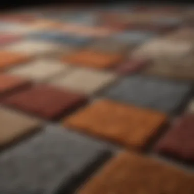 Different types of carpet materials displayed