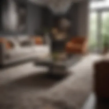 A stylish living room showcasing carpet design