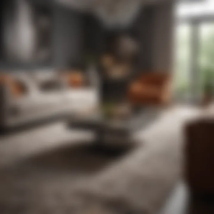 A stylish living room showcasing carpet design