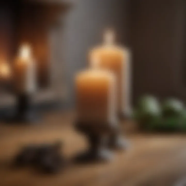 An elegant candle arrangement enhancing a cozy living space