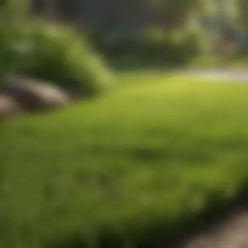 Lush green lawn after aeration
