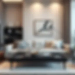 Elegant sleeper sofa in a modern living room setting