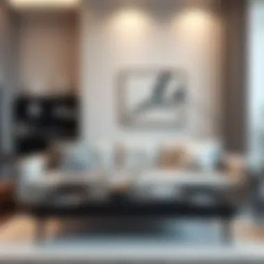 Elegant sleeper sofa in a modern living room setting