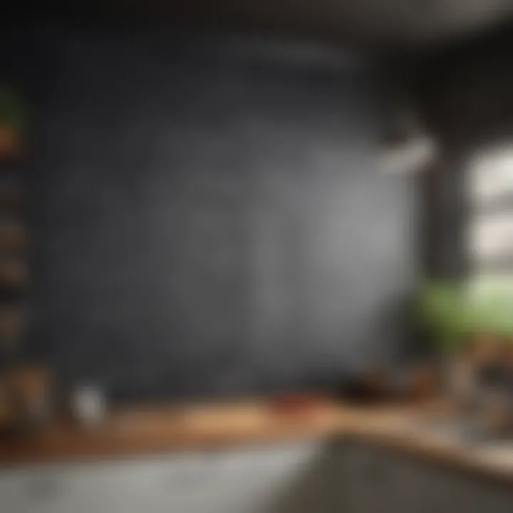 Chalkboard wall for notes and recipes in a kitchen