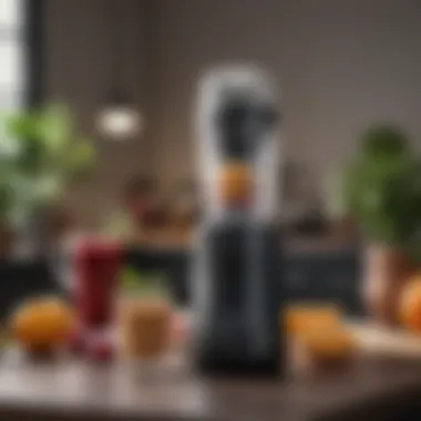 Compact design of a portable blender showcasing its sleek aesthetics.