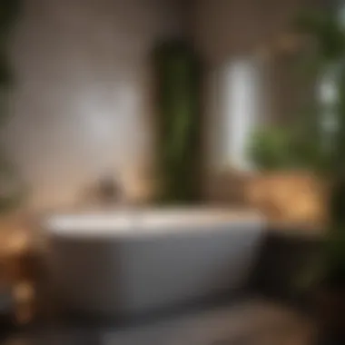 Serene Ambiance for Ultimate Relaxation Serene bathroom ambiance with candles and plants