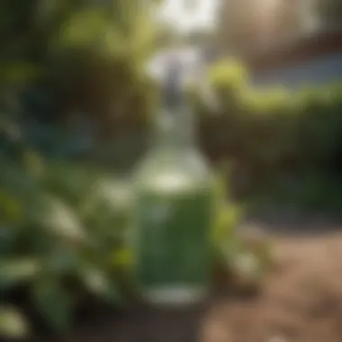 Eco-Friendly Spray in Garden An eco-friendly spray bottle in a lush garden