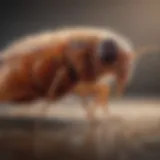 Close-up view of a flea on a pet's fur