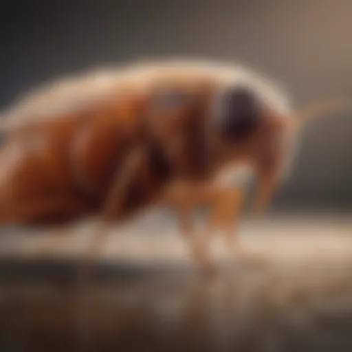 Close-up view of a flea on a pet's fur