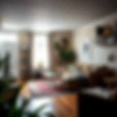 A clean, clutter-free living room showing potential spider hiding spots