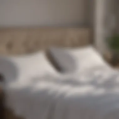 A neatly arranged bed demonstrating secured sheets Neatly arranged bed with secured sheets
