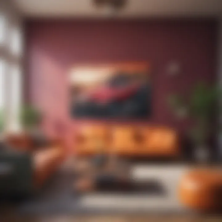 Visual representation of color schemes in living room design