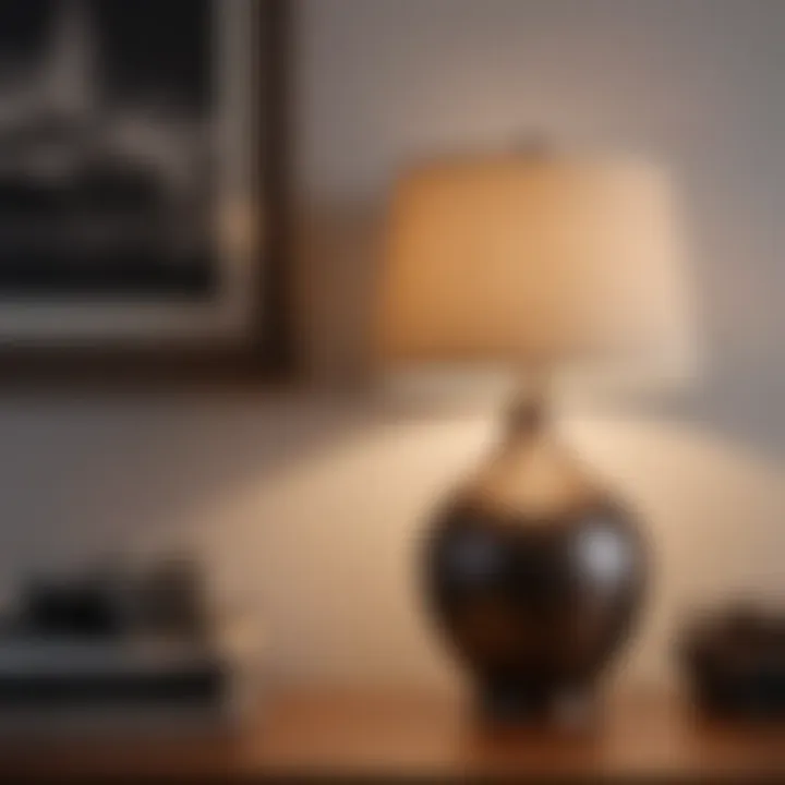 Stylish vintage table lamp complementing minimalist decor