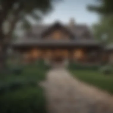 Exterior view of George Strait's residence showcasing rustic elegance