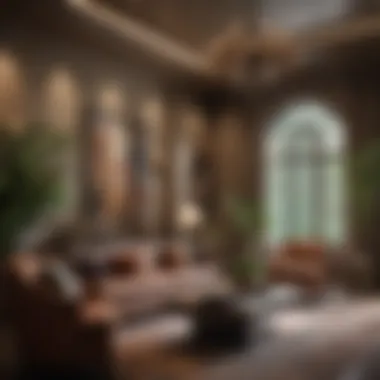 Artistic Luxury in Living Space Living area with artistic decor and luxury furnishings