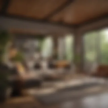 Cozy Smart Home Interior Design A cozy interior of a small eco house featuring smart technology