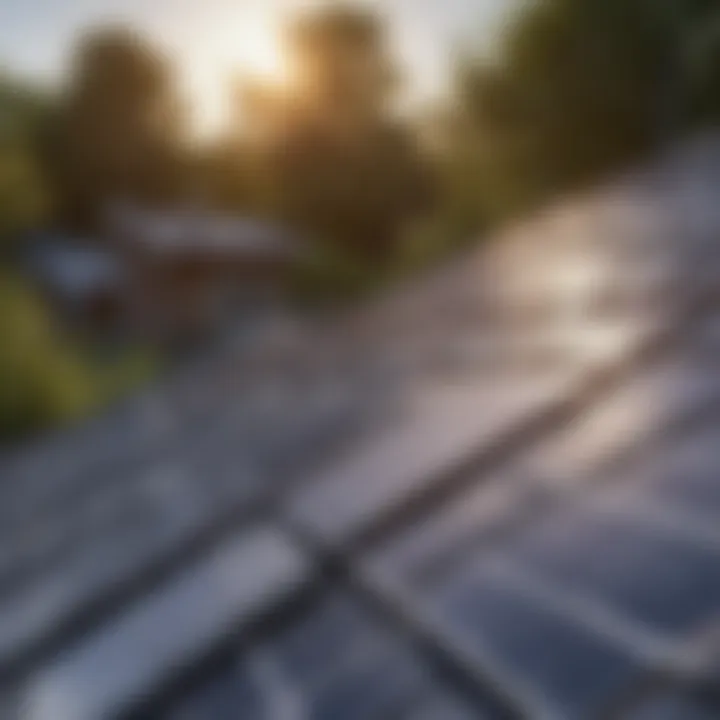 A solar panel installation on a small eco house roof