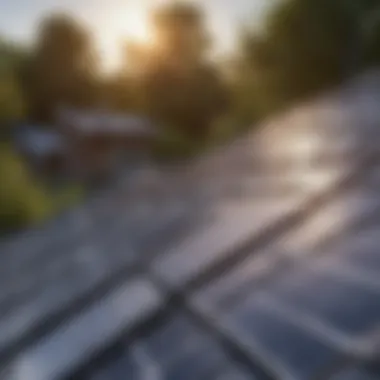 Solar Panel Installation for Energy Efficiency A solar panel installation on a small eco house roof