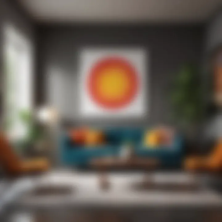 Visual representation of color psychology in interior design