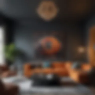 Effective Use of Contrasting Colors in Living Rooms Example of contrasting colors used effectively in a living room