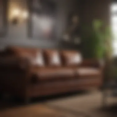 Well-maintained leather sofa in an elegant living room